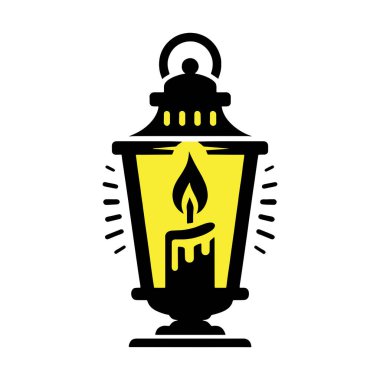 Işık ışını vektör illüstrasyonlu bir mum feneri. Işık ışını vektör illüstrasyonlu bir mum feneri.