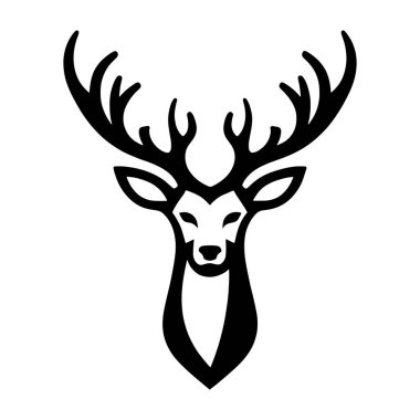 Geyik boynuzu siluetleri beyaz arkaplanlı. Geyik boynuzu siluetleri beyaz arkaplanlı.