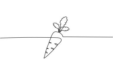 Devamlı çizgi havuç çizimi basit asgari havuç çizgisi sanat tasarımı