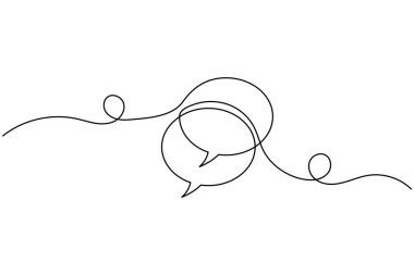 İki konuşma baloncuğu çizerek devam eden bir satır