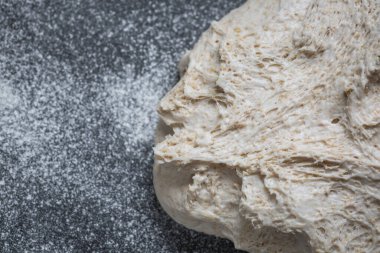 Doğal çavdar mayası üzerine dışkı. Kepekli. Yaşıyor. Çok doğal. Mayasız. Sağlıklı beslenme kavramı.