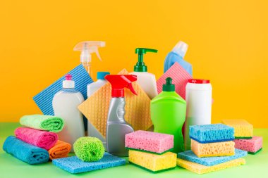 Temizlik ürünleri. Temizlik konsepti. Ev temizliği