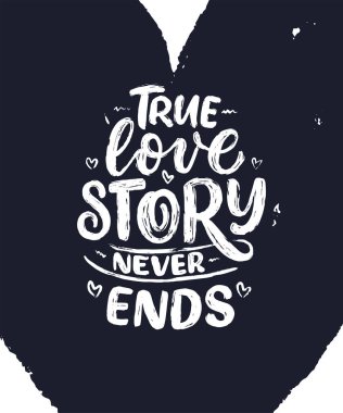 Kaligrafi tarzında aşk hakkında slogan yazan bir kart. Vektör soyut harf kompozisyonu. Baskı için moda grafik tasarımı. Motivasyon posteri. Sevgililer Günü için alıntı..