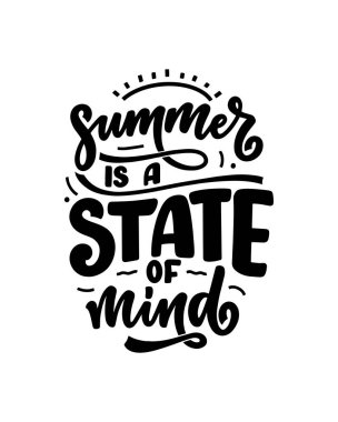 Summer hakkında el yazması kompozisyon. Komik sezon sloganı. Seyahat acentesi ve sahil partisi için ayrı bir el yazısı alıntısı. Pankart, kartpostal, baskı ya da poster için harika bir tasarım. Vektör illüstrasyonu