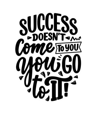 Modern kaligrafi tarzında iş motivasyonuyla ilgili el çizimi harfler. Baskı ve poster tasarımı için ilham sloganı. Vektör