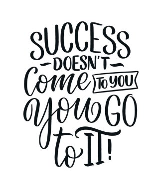 Modern kaligrafi tarzında iş motivasyonuyla ilgili el çizimi harfler. Baskı ve poster tasarımı için ilham sloganı. Vektör