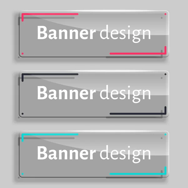 Vector transparantie banners met glaselementen. — Stockvector