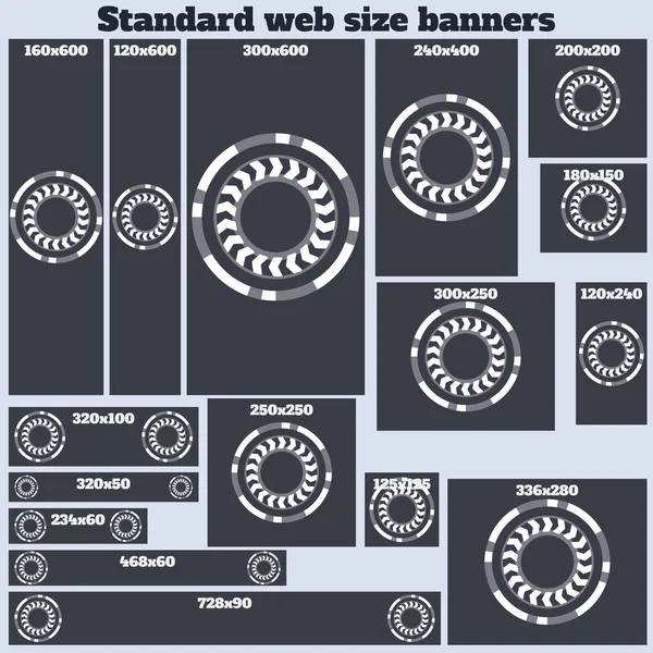 Boş kutu standart boyutu web afiş kümesi. Stok Illüstrasyon