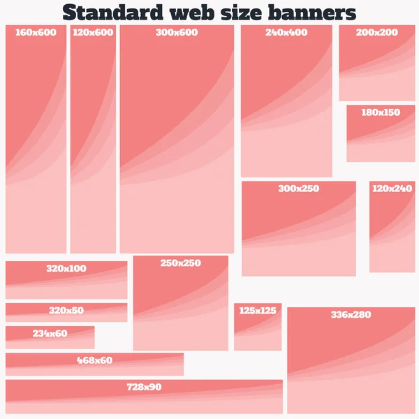 Boş kutu standart boyutu web afiş kümesi. Telifsiz Stok Vektörler