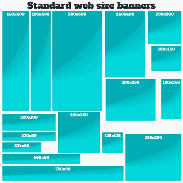 Boş kutu standart boyutu web afiş kümesi. Stok Vektör
