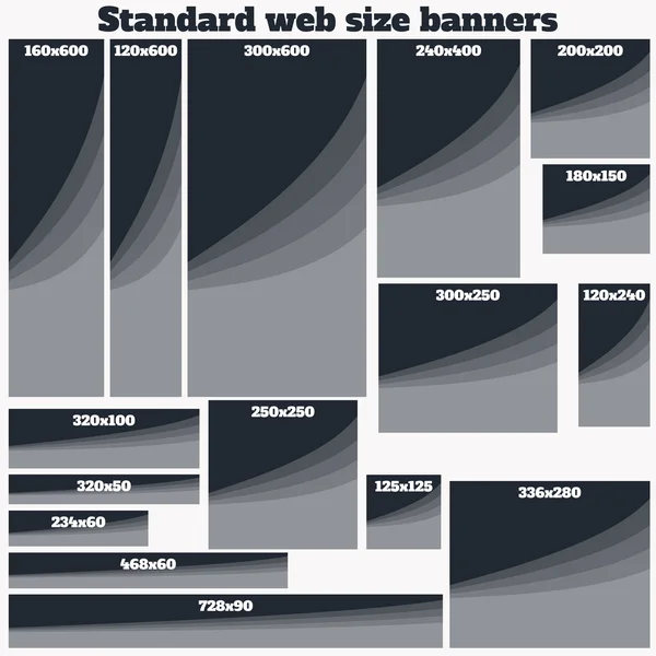 Boş kutu standart boyutu web afiş kümesi. Telifsiz Stok Illüstrasyonlar