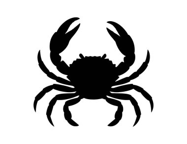 Deniz Tasarımı için Yengeç Silueti Vektör Simgesi