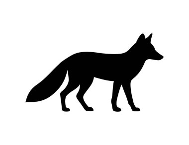 Vahşi Yaşam Hayvan Tasarımı için Fox Siluet Vektör Simgesi