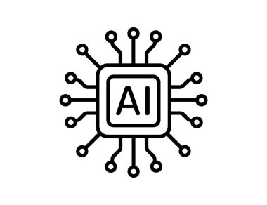 Yapay Zeka Yapay Zeka Yapay Zeka İşlemcisi Çip Vektör Simgesi: 124; Teknik Devre Beyin Sembolü: 124; Dijital Bilgisayar Tasarımı