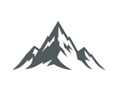 Dağ Logosu Simgesi Vektörü Beyaz Arkaplanda İzole Edildi