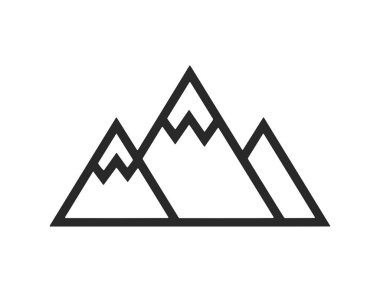 Çizgi Dağı Logosu Simgesi Beyaz Arkaplanda Asgari Vektör İzole Edildi