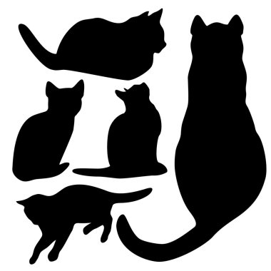 kedi koleksiyonu - siluet vektör