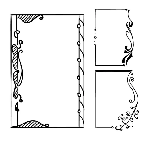 Декоративные винтажные рамы на цветочных границах - векторная иллюстрация — стоковый вектор