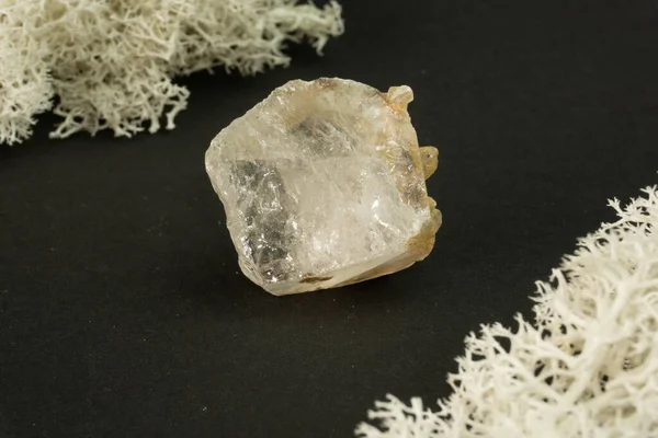 Quartz Fumé Brésil Pierre Minérale Naturelle Sur Fond Noir Minéralogie — Photo