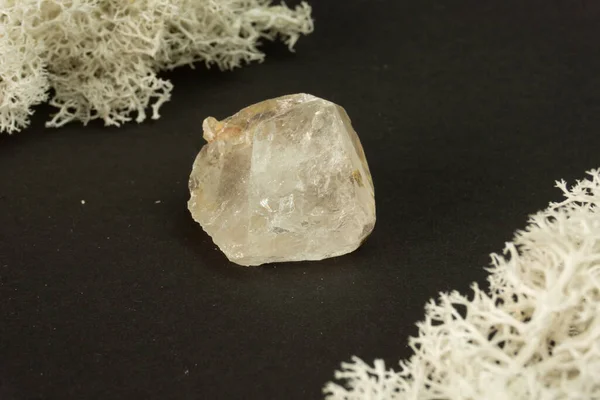 Quartz Fumé Brésil Pierre Minérale Naturelle Sur Fond Noir Minéralogie — Photo