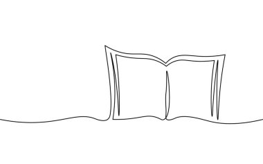 Single continuous line art education book. Learning apps master degree academy graduate online. Design one stroke sketch outline drawing vector illustration art