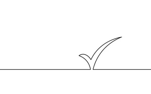Die Silhouette des Symbols wird durch eine durchgehende Linie überprüft. Zugelassener Test korrektes Konzept für das richtige Element. Eine Skizze Doodle Umriss Zeichnung Vektor Illustration — Stockvektor
