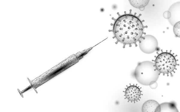 Covid-19 vaccine campagne. 주사 백신은 저조 한 의도로 주사기를 사용 한다. 세계적 인 인식 안전 작전. 코로나 바이러스 치료 방지 벡터 삽화 — 스톡 벡터