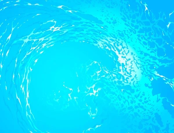 3D水スプラッシュ渦。海の海の下で明るいアクア波を保湿。旅行化粧品のテンプレート。現実的な海洋テクスチャベクトル図. — ストックベクタ