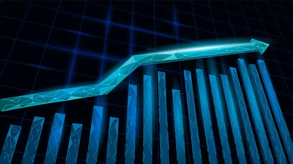Αφηρημένες ουδέτερες στατιστικές επιχειρήσεων διάγραμμα αυξάνεται γραφήματα. Μπλε φως λαμπερό επίπεδο σχέδιο. Εικονογράφηση διανυσματικού προτύπου παρουσίασης διαγράμματος χρηματοοικονομικής οικονομίας — Διανυσματικό Αρχείο