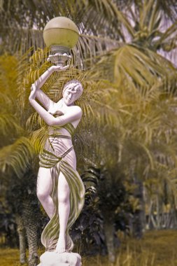 Gri alçı heykel melek Garden Avrupa tarzında dekore edilmiştir