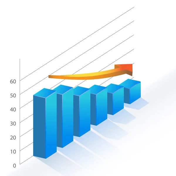 Diagram statistik penjualan Bar Chart jatuh ke bawah vektor ilustrasi - Stok Vektor