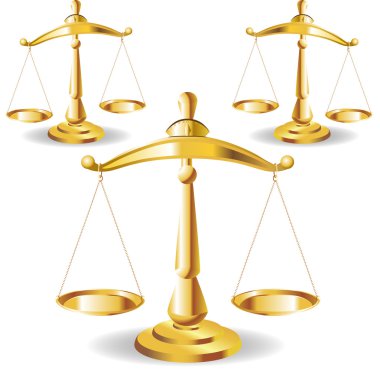 Bir davanın ölçüsünü sembolize eden Adalet Terazileri, bir hukuk mahkemesinde davaları destekler ve muhalefet eder. Adalet vektörölçekleri. Adalet İllüstrasyon Ölçekleri.