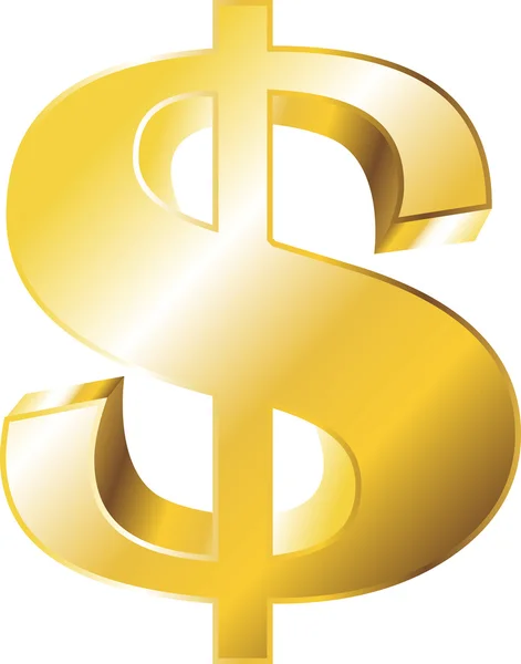 Gold Zeichen Geld Dollar Finanzprodukt Symbol. isolierte und flache Illustration. Vektorgrafik — Stockvektor