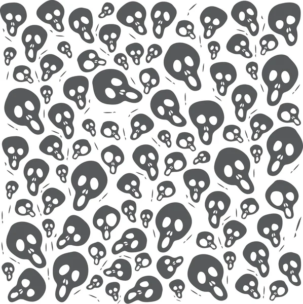 Cartoon Scream schedels op witte achtergrond naadloze patroon. Bewerkbaar patroon in stalen. Textiel — Stockvector