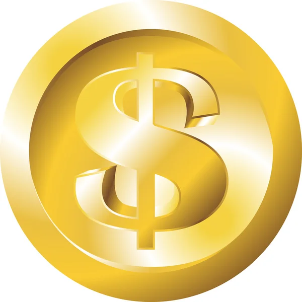 Geld plat pictogram gouden dollar symbool stapel van munten. Vector illustratie voor web en commercieel gebruik. — Stockvector