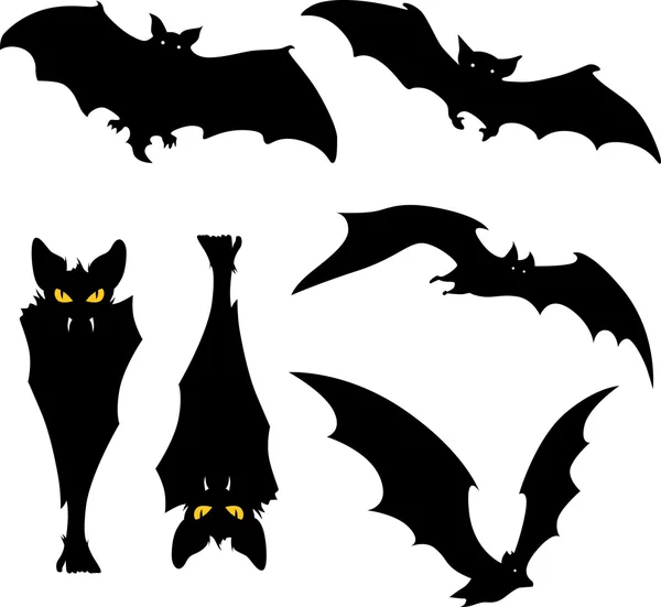 Illustration vectorielle de silhouette de chauve-souris vampire sur fond blanc — Image vectorielle