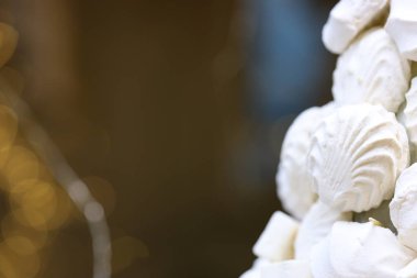 Bu açık makro çekim beyaz mermiler dekoratif bir şekilde düzenlenmiş sergilenir. Yumuşak doku ve narin şekiller, sıcaklığı yakalayıp tatlılıklarını arttırıyor..
