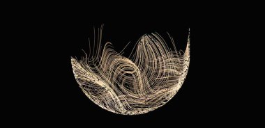 Soyut Altın Çizgiler Küresi