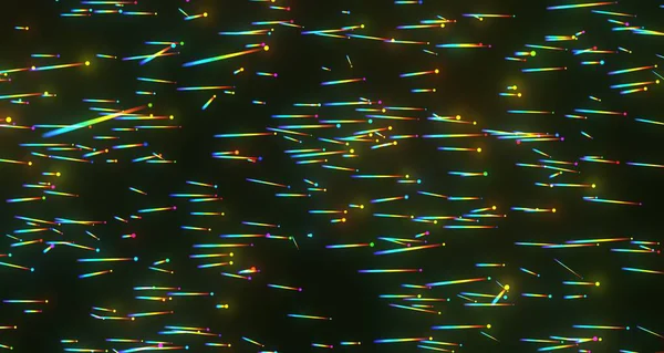 Siyah Arkaplanda Soyut Gökkuşağı Çizgileri