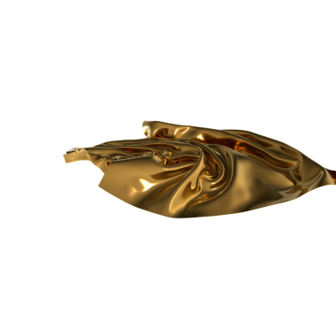 Altın kumaşın lüks akışı.