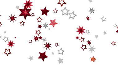 Beyaz Arkaplanda Kırmızı ve Gümüş Yıldızlar Dağıtıldı