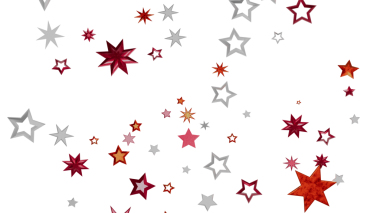 Beyaz Arkaplanda Kırmızı ve Gümüş Yıldızlar