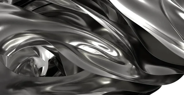 Soyut Metalik Gümüş Sıvı Girdap Arkaplanı