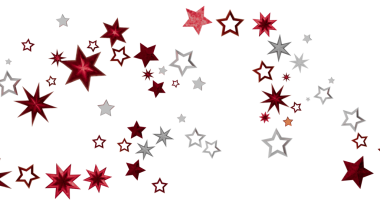 Beyaz Arkaplanda Kırmızı ve Gümüş Yıldızlar Dağıtıldı