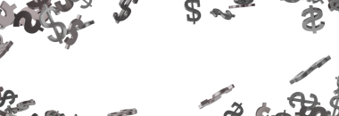 Animasyon turuncu dolar arka planı. Para tepeden tırnağa uçar..