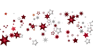 Kırmızı ve Gümüş Yıldızlar Dağılmış Arkaplan