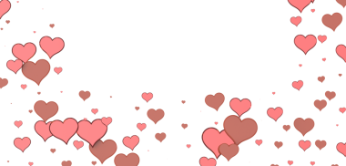 kalplerin düşen 3D çizim