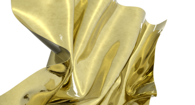 Parlak altın kumaş perdeler usulca Lüks bir his