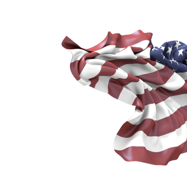 Beyaz Arkaplanda Amerikan Bayrağı İzole Edildi