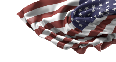 Beyaz Arkaplanda Amerikan Bayrağı İzole Edildi